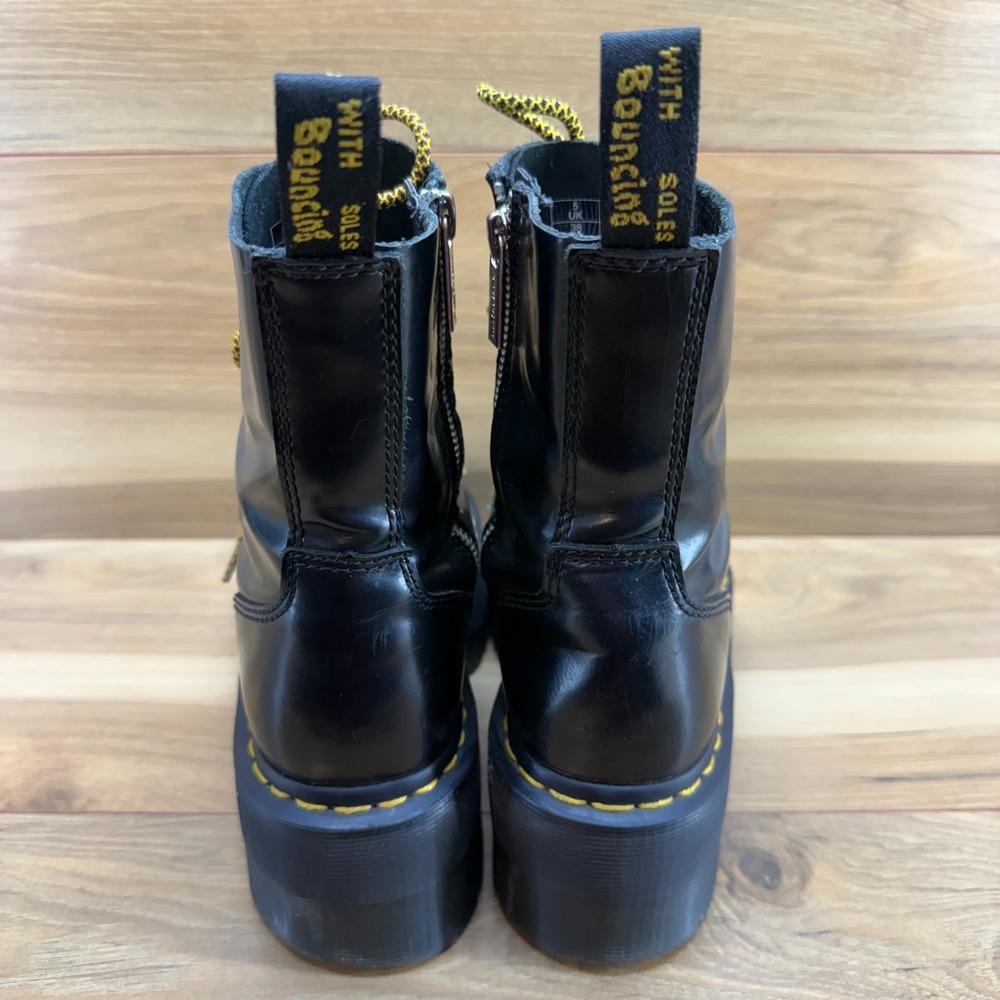 Dr. Martens Jadon Max Platform Chunky Womens 7 Combat Boots Black Leather Zip 38 - Picture 8 of 11